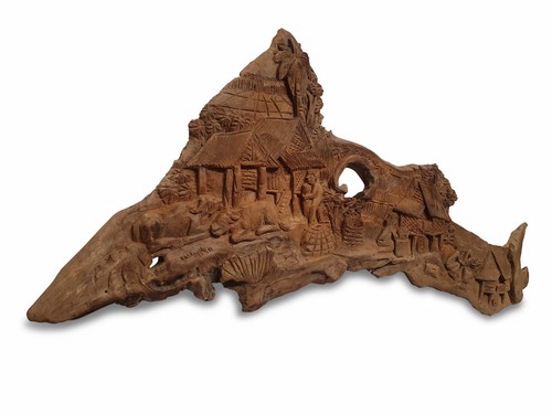 Wandbild dorf thai menschen - wandbild,