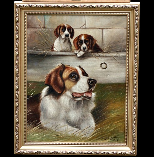 Altes hundeporträt hunde - altes,