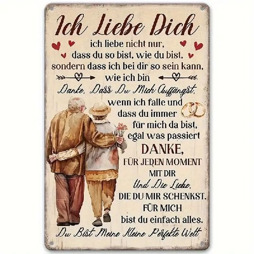 Blechschild ich liebe dich - liebe,