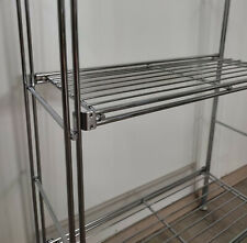 Regal Metall 95 cm hoch mit 3 #Gitterböden 21,5 cm tief verchromt in 2 Breiten