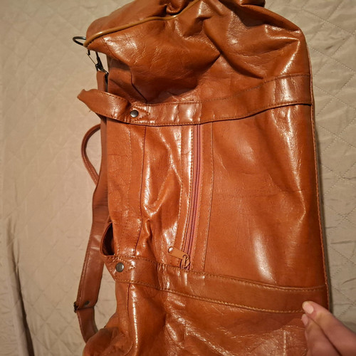 Braune leder reisetasche - braune, leder-reisetasche
