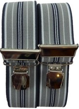 super starker 45 mm Hosenträger,grau,4 extra starke Breitklips, Blitzversand