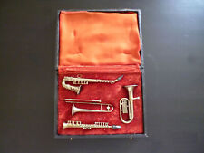 Blasinstrumente vier Miniatur Modelle Saxophon Posaune Tuba Sammlung MUSEAL