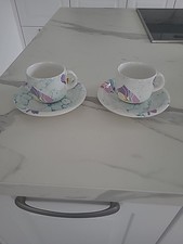 2x KAFFEETASSEN MIT UNTER