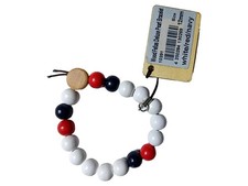 WOOD FELLAS Armband Deluxe Pearl Holz Mehrfarbig Weiß Rot Navy Casual