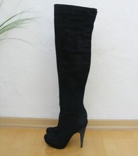 BUFFALO Echtleder Plateau High Heel Overknee Stiefel Gr. 38 Überkniestiefel