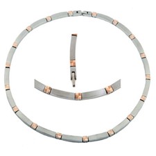 Damen Collier Kette aus Titan bicolor rose' TITANIUM