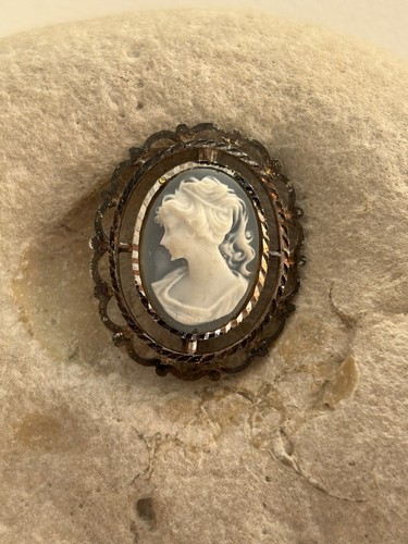 Vintage silber kamee brosche - vintage,