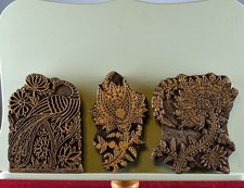 3er Set Indische Holzstempel