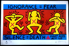 Keith Haring Lithographie Bescheinigt COA Original Sign. Nummeriert Hand IN 180
