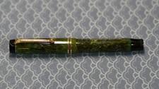 Vintage Fountain Pen Parker Duofold Junior Marbled Green 14ct Gold  Flex