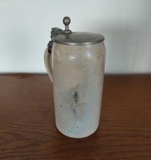 Antiker Bier Krug Zinndeckel