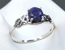 Ring 925 Silber Gr. 17,8 (56) facettierter, runder Saphir filigranes UNIKAT neu