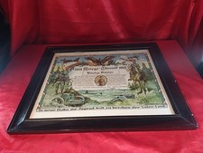  Antikes Bild 1914 - 1918 Kriegs Chronik Gedenken Holzrahmen Glas (5495)