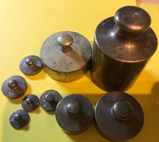Gruppe 9 alte Messing Gewichte