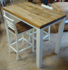 Moderne Holz Essgruppe Sitzgruppe Esstischgarnitur Bartisch Hochtisch 2Barhocker
