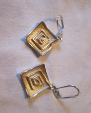 hübsche Ohrringe mit geometrischen Muster, Hänger, Schnappverschluß, Modeschmuck