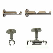 BASIT Träger 20mm Gardinenstangen Edelstahl look für Wand Decken H31 H41 D31 D41