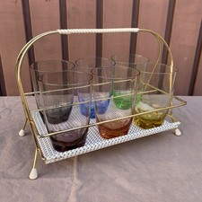 Trinkgläser im Tragerl 50er