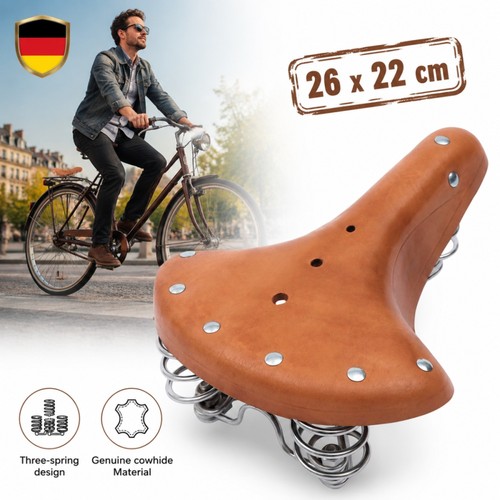 Retro rindsleder fahrradsattel - rindsleder,