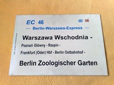 ZLS PKP DB EC 46 Berlin-Warszawa-Express Warszawa Wschodnia - Berlin Zoo. 12/02