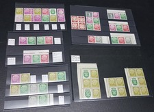 Heuss I Sammlung Zusammendrucke aus Markenheftchenbogen auf Steckkarten