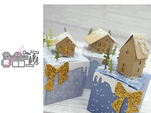 Prägeschablone haus baum - 3d,