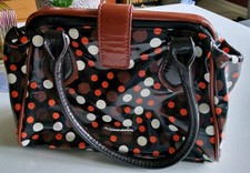Tamaris Handtasche Schultertasche Schwarz-Braun Polka-Dots Lackleder ??⚪️⚫️?