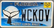 USA Nummernschild +++  FLORIDA WILDLIFE WHALE WAL  +++ US Kennzeichen Schild
