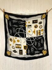 Quadratischer Schal Seide Vintage A Ivori Umhang Code Knoten Marin Geschenk Frau