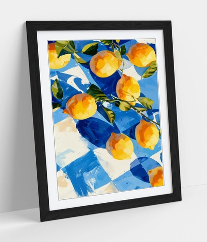 Gouache zitronen auf kariertem - zitronen,