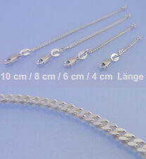 Echt 925 Silber Panzer Ketten verlängerung  4  6  8 / 10 cm Länge 2 mm Karabiner