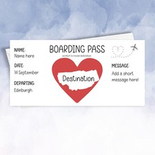 Personalisierte Bordkarte Überraschung Rubbelreise enthüllen Geschenk iou Urlaub