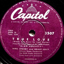 1262/ BING CROSBY-GRACE KELLY-True Love-High Society-TOP ZUSTAND-78rpm Schellack