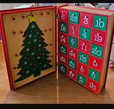 DIY Adventskalender ca. 30cm Weihnachtskalender Holz Massiv Retro Vintage