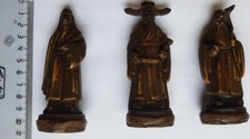 3 Statuen Figuren Nepal feinste Ausarbeitung China Götter Fu Lu Shou Thujaholz
