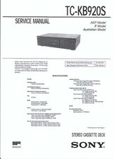 Sony Service Manual für TC -KB 920 S Copy
