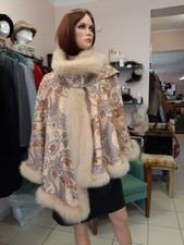 Federleichtes Cape mit Blaufuchs Besatz, Wool, Kaschmir, Angora, NEU