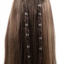 Zopfringe Haarschmuck Ornamente Silber 10 Stück