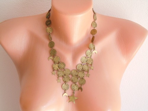 Collier kette münze stern - kette,