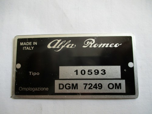 Typenschild alfa romeo schild - typenschild,