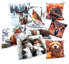 heimtexland ® Deko Kissenhülle Foto Druck Tier Geschenk Velour Kissen Typ831