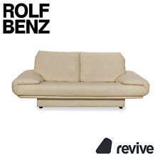 Rolf Benz 345 Leder Zweisitzer Creme Sofa Couch