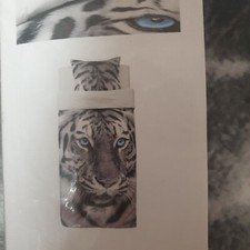 IKEA URSKOG Tiger Kids 2tlg Bettwäsche 140x200cm grau  Bettbezug 103.938.51 NEU