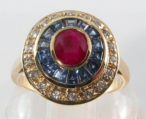 9ct gelbgold ring mit - 9k,