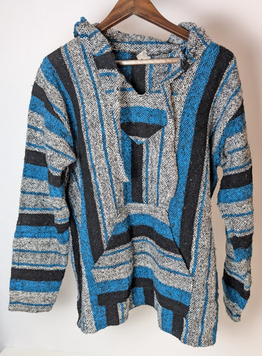 Baja hoodie large - blau, schwarz