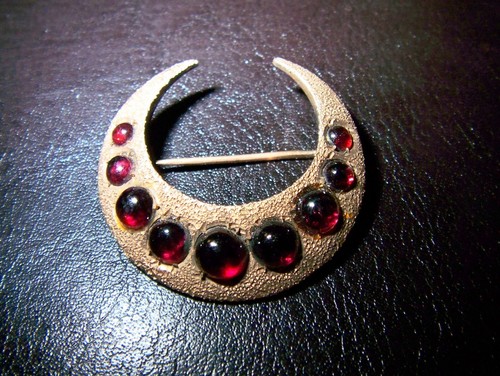 Edle granat brosche 585 rot - brosche,