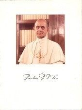 Albumblatt Papst Paul VI. mit
