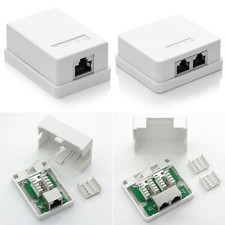 Patchkabel Netzwerkdose Datendose CAT6a LAN DSL RJ45 Netzwerk Daten Dose Aufputz