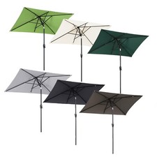 Sekey Sonnenschirm Rechteckig 210×140cm Alu Balkon Gartenschirm mit Kurbel UV50+